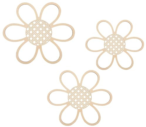 HXHWKEN 3 Stück Gänseblümchen Wanddeko Boho Gänseblümchen Wanddekoration | Holzblumen Wanddeko Deko für Home Office Kinderzimmer