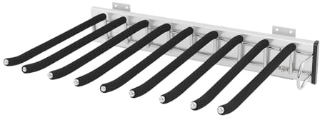 RjcdOPL Porte-Pantalons Extractible, Range-Pantalon Coulissant à 9 Tiges pour Penderie et Armoire, Capacité 14 à 16kg, Gain de Place, Design Silencieux, Noir (Droite)