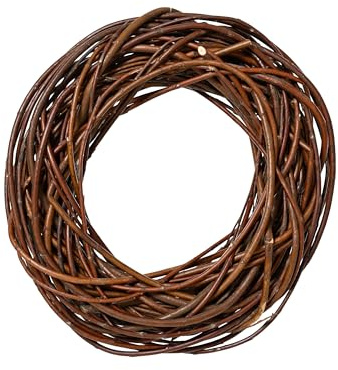 Corona de mimbre natural de 30 cm, corona natural para manualidades y decoración, corona en blanco para coronas de bricolaje, corona decorativa y material para manualidades, base para corona de