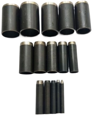 Runde Ausstechform für Leder, Ösenlocher, 15 Locher mit runden Ösen, Stanzschablonen für Leder, Uhrenband, Leinwand, Öse