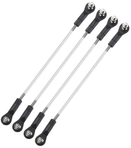 sourcing map 4Pc Adjustable Turnbuckles Camber Link 134-144mm Rod | Turnbuckle Rod,Steering Servo Linkage with M3 Ball Head Rod Ends for RC Car Replace Parts