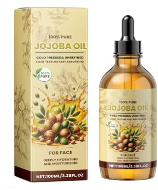 Vielseitiges, 100% reines Jojobaöl | Für Gesicht, Haare und Körper | Für empfindliche Haut geeignet, nicht komedogen, feuchtigkeitsspendend | Kaltgepresstes Trockenöl | 100 ml
