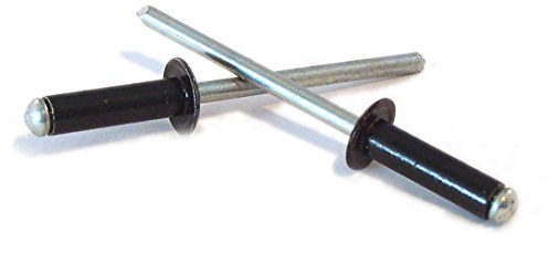 Black Pop Rivets, 2.4 x 6mm, Aluminium Steel, Dome Head, Blind Type, Available in 20, 50, 100, 500 or 1000 Piece Packs (2.4 x 6mm Pack of 100)