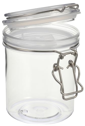 BESPORTBLE Tarro Hermético de Plástico Transparente 550ml Cierre de Clip, Frasco Sellado para Almacenamiento de Alimentos y Miel, Bote de Cocina Seguro y Resistente para Conservar Frescura