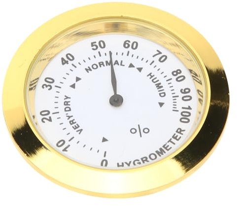 Baluue Violin Case Humidity Meter Alloy round Guitar Hygrometer for Musical Instruments, Easy to Use Portable Humidity Measurement Tool for Instrument Care, Light Weight and Elegant