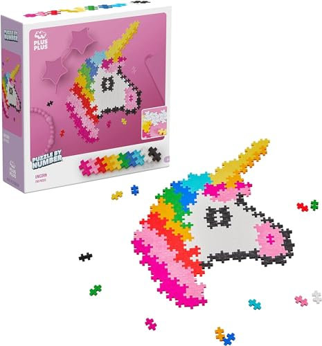Plus-Plus 9603929, Geniales Konstruktionsspielzeug, Puzzle Einhorn, Kreativ-Bausteine, 250 Teile