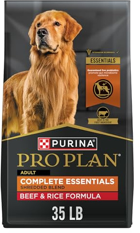 Purina Pro Plan Complete Essentials Shredded Blend Beef and Rice Dog Food Dry Formula with Probiotics for Dogs - 35 lb. Bag