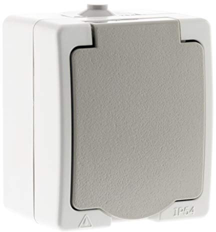 Zenitech - Prise 2P+T 16A IP54 - Gris Clair - Akya