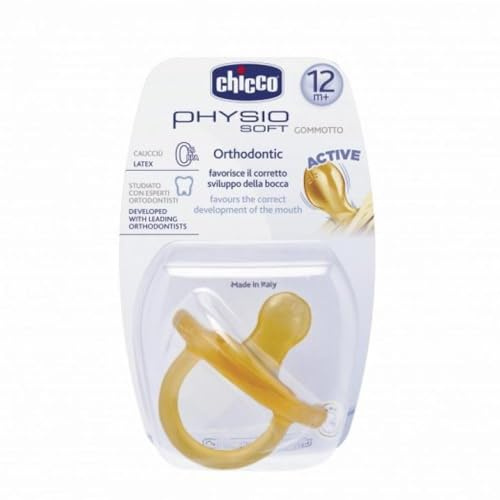 Chicco 00073004310000 Sauger Physio Soft, 16-36m, Kautschuk, 1 Stück, Neutral, orange