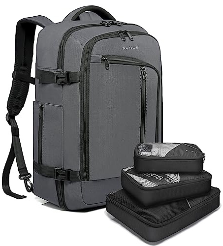 BANGE voyage sac à dos de nuit,40 litres de vol approuvé par la FAA sac de semaine porter sur sac à dos (Gris (Sans Cubes))