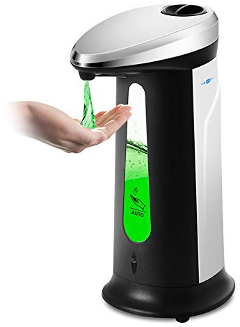 KS TOOLS HIOD Dispenser di Sapone Liquido 400Ml Rondella a Mano a Induzione Automatica con Sensore Touchless Intelligente ABS per Attrezzatura da Bagno da Cucina,