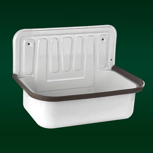 Ausgussbecken Stahl weiß emailliert 495x370x340 inkl. Stopfenventil