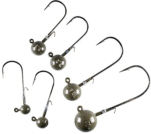 Tungsten Jigköpfe, LMAB bleifreie Jig-Haken Set, für Gummifische & Gummiköder, zum Angeln auf Barsch, Zander & Hecht, alle Größen und Gewichte (Hakengröße 1, 7,2 Gramm)