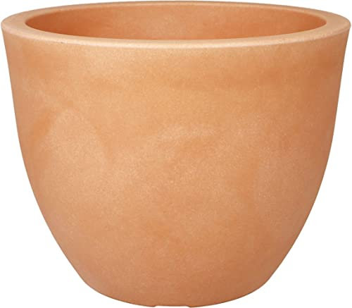 MePla Blumentopf Siena - runder Pflanzkübel - wetterfestes Pflanzgefäß - UV-beständiger Blumenkübel - Pflanzentopf - Kübel - ø50 - Terra