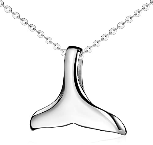 MATERIA by Matthias Wagner Damen Kettenanhänger Walflosse 925 Sterling Silber rhodiniert wahlweise mit Kette KA-324
