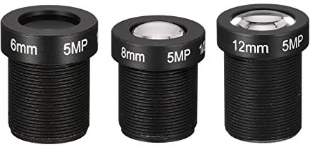 QUARKZMAN CCTV Objectif 6mm/8mm/12mm 5MP F2.0 FPV Grand Angle pour CCD Caméra, 3 Paquet