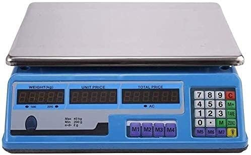 Balance de Cuisine, Balance numérique 30kg / 1g Balances de pesage numériques Balance électronique de calcul des prix en acier inoxydable Balances alimentaires de cuisine de haute précision Fonction d