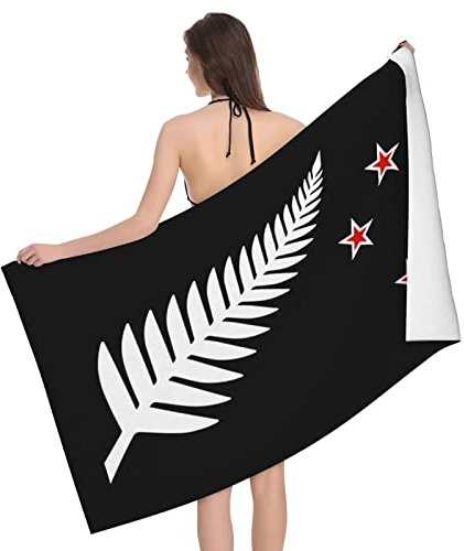 Strandlaken Neuseeländischer Maori-Farn Duschtuch Mikrofaser Strandtuch Leichtes Sporthandtücher Für Damen Camping Pool,80X130Cm