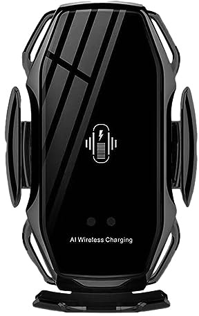 Teksome Coche inalámbrico con sujeción automática, Soporte para Celular con Chip Control Temperatura, Soporte para teléfono Coche con ventilación Aire Carga inalámbrica