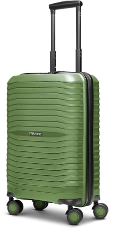 Stratic Kabinen-Koffer für Damen und Herren | Kleiner Cabin-Trolley 37 x 20 x 55 cm aus hochwertigem, leichtem Polypropylen Material | Doppelrolle & Teleskopgriff| Shine Serie