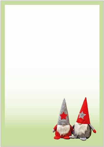 Briefpapier Wichtel DIN A4 - Papier Weihnachten - 20 Blatt - Motiv Nr. 035 | 120g/m²