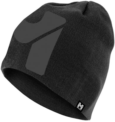 Millet - Logo Beanie - Berretto Misto in Lana Merino - Escursionismo, Trekking, Lifestyle, Nero (Nuovo Logo), Taglia Unica