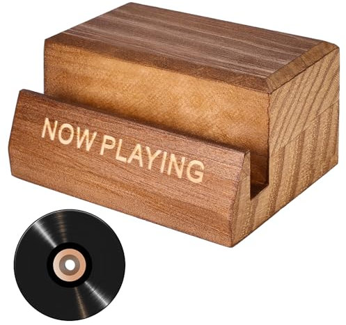 Sporgo Vinyl Schallplatten Schallplattenhalter: Schallplatten Aufbewahrung Vinyl Regal Holz für 1,4 cm Dicke Schallplatten & LP-Alben, LP Ständer für Einzelne CDs & Ihre Lieblingsschallplatten