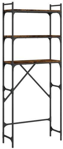 vidaXL Estantería Lavadora Madera ingeniería Roble Humo 67x25x163 cm