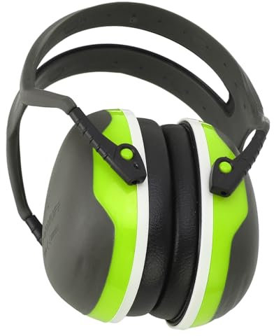 Pongnas Earmuff, Noise Reducing Earmuff ABS Material Shell Ergonomic Headband Soft Spacious Interior Wide Application for Sports Events (Green)