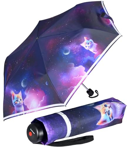 Knirps Kinder-Taschenschirm 4Kids reflective mit Reflexborte - Cosmic Kitty