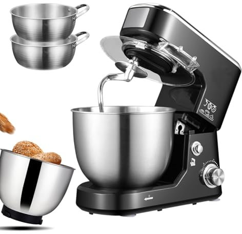 Mixeur Électrique De Cuisine 5L Pour Usage Commercial, Machine À Pétrir La Farine 18 000 Tr/Min, Mixeur De Cuisine Pour Crème, Battement Des Blancs D'Œufs, Pâte À Pain - Noir/Rouge,black