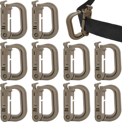 MUCHER 10stk Molle Karabiner Mehrzweck D-Ring Kunststoff Schnalle Karabinerhaken Taktischer Rucksack Clip zur Befestigung von Molle Gurtband