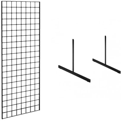 5ft Extra Heavy Duty Black Grid Mesh Panel with T-Leg – Versatile Display Solution for Retail, Trade Shows, Craft Fairs & Home Organization, Durable & Stylish