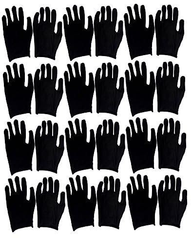 CHILDWEET 12 Paar Dicke Baumwollhandschuhe Arbeitshandschuhe Schwarz Größem Vielseitige Schutzhandschuhe Für Garten Und Montage