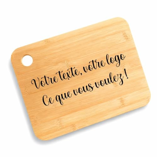Planche à Découper Personnalisable Gravée et Personnalisée avec le Texte de Votre Choix en Bambou