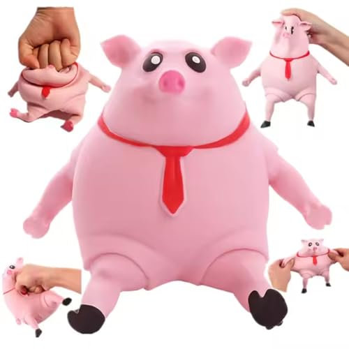 HQRKOTM 1 PCS Anti stress schwein, Stress Schwein, Nettes Schwein Stress Spielzeug, Squishy Squeeze Toys Fidget Toy Reisespielzeug Sensorik Autismus Spielzeug Party Geschenke für Kinder Erwachsener
