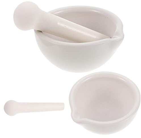 KICHOUSE 2juegos Mortero Cerámico Para Moler Especias y Medicamentos Mortero De Cerámica Para Cocina Restaurante Cerámico