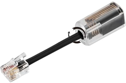 FUUGlan RJ9 4P4C Telefonkabel-Entwirrer, Telefonkabel-Entwirrer, Adapter, 360 Grad drehbar, für effiziente Anrufbearbeitung, Schreibtisch-Telefonzubehör