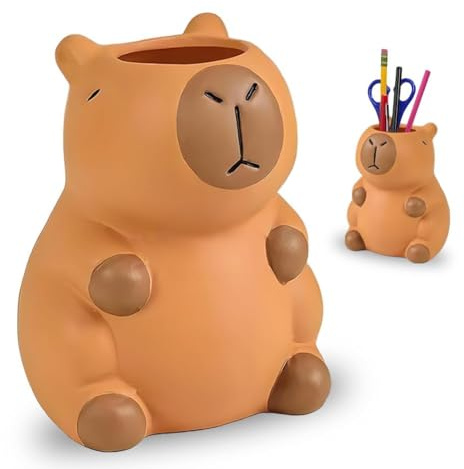 CYGMRFH Capybara Stifthalter – Cartoon Tier-Design Desk Organizer, Süße Aufbewahrungsbox für Stifte, Kosmetik & Zahnbürsten, Bleistifthalter für Büro und Badezimmer