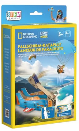 CubicFun 661120 Bausatz, Fallschirm-Katapult, DIY Bastel-Set Physik, Experimentierset für Kinder ab 5 Jahren