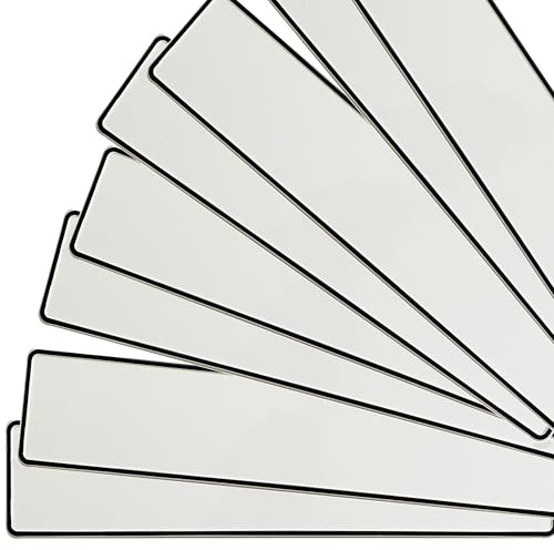 Blanko Kennzeichen Schild, 520x110 mm, weiß mit schwarzem Rand | Aluminium, KFZ Nummernschild, zum Selbstbeschriften, Auto Deko Schild, für Hochzeit Party Fotos