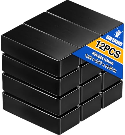 Grtard 12 Pack Strong Magnets Heavy Duty, 48x22x10mm Ferrite Magnet Blocks