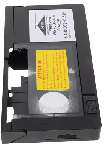 HEALSOPTHY Adaptateur VHS-c pour Caméscopes Boîtier Plastique Conversion Vidéo Stable et Portable Compatible Cassettes VHS et VHS Demi-Pouce