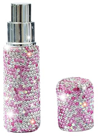 Perfume Atomizer | 10ml Atomizer Rhinestone Bling Sample Case - Refillable Fragrance Oil Sprayer, Small Travel Dispenser For Hair Spray, Portable Perfume Bottle For Purse Makeup Bag Cosmetic Storage