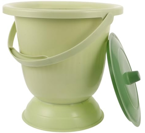 VILLFUL Secchio Wc Portatile con Coperchio Antiodore per Adulti e Anziani, Orinatoio da Comodino Unisex per Donne Incinte e Disabili, Toilette da Viaggio e Campeggio Leggera con Maniglia