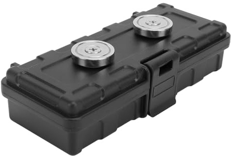 Sahgsa Caja magnética para llaves debajo del coche, portátil, oculta, con cerradura automática, soporte de almacenamiento debajo de vehículos para camping al aire libre