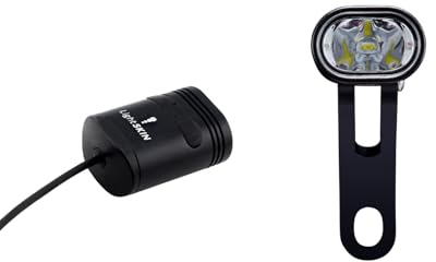 LightSKIN U2D Bicycle Dynamo Front Light, 150 Lumens, StVZO, Ultra-Compact Aluminum Housing, IPX5 Waterproof, Dual Position Bracket for Hub Dynamo Bikes, Compact Bike Light (matt Black)