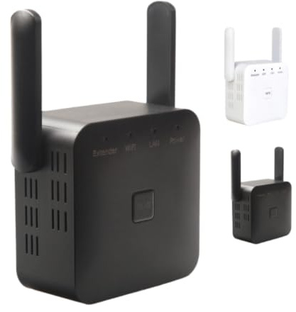 WeXtend Pro 5G Wifi Extender, Plug In Signal Booster, Eliminates Wifi Dead Zones, Fast Setup For Home Office Streaming (300M,Black)