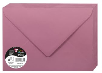Clairefontaine 555652C Pack 20 Enveloppes gommées C5 120g Rose hortensia