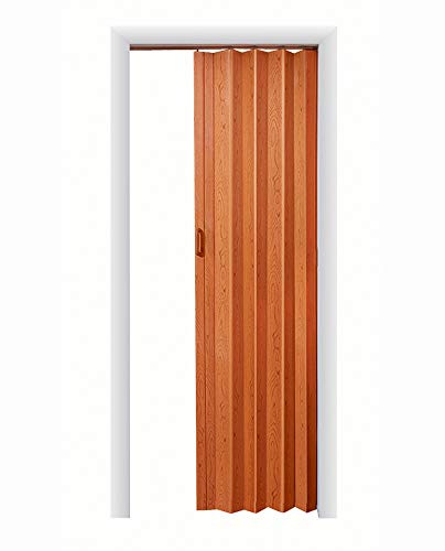 LTL Home Products 48 Wide x 80 Inches Tall Oakmont Interior Accordion Folding Door with Track and Installation Hardware, Pecan